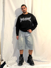 Load image into Gallery viewer, Metal Unisex Wide-Leg Curved Blade Denim Shorts