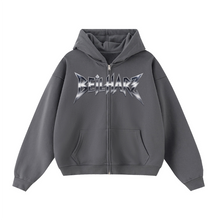 Load image into Gallery viewer, Metal Beilharz Unisex Cropped Double-Zip Hoodie (460 GSM)
