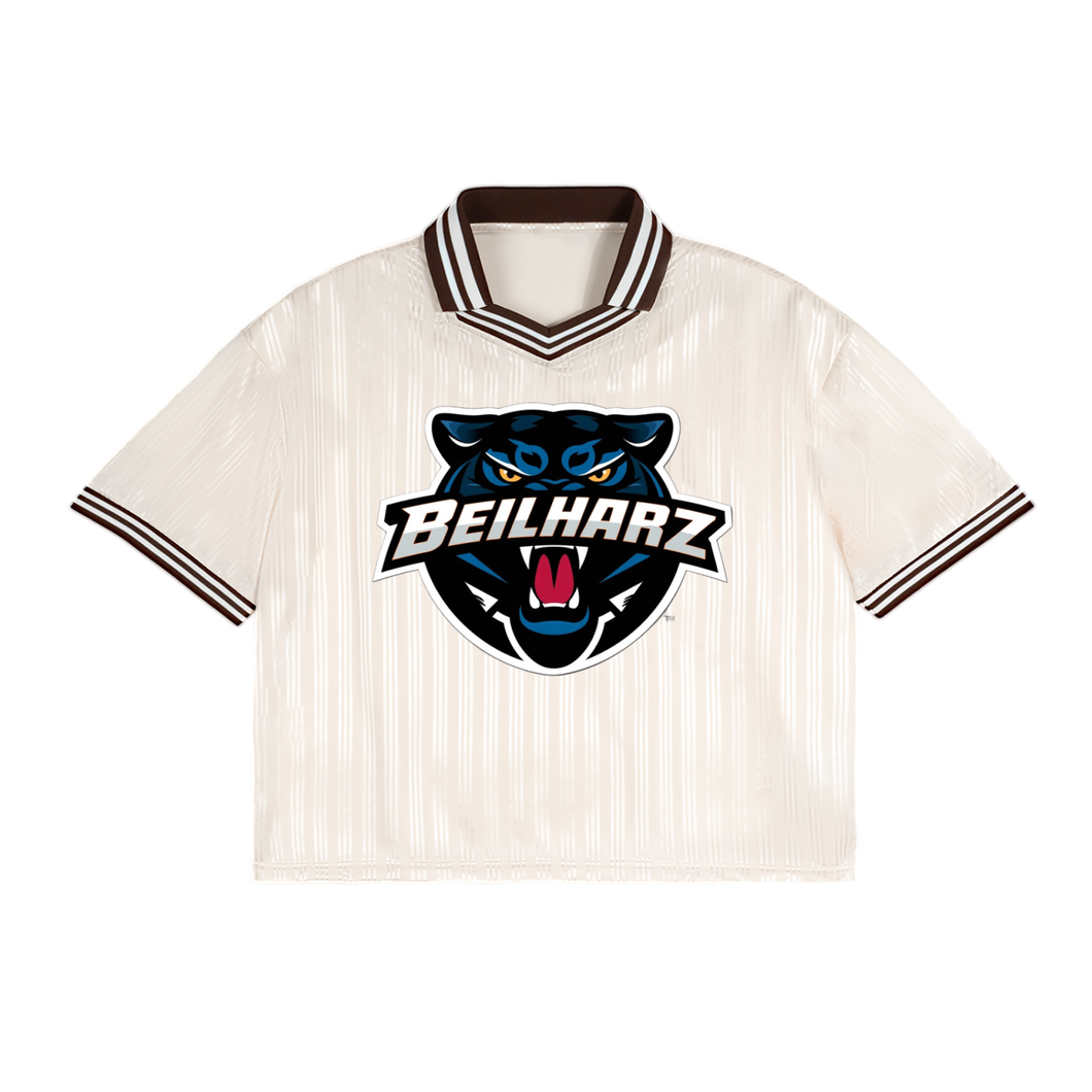 Panther Contrast Stripes Polo Collar T-Shirt